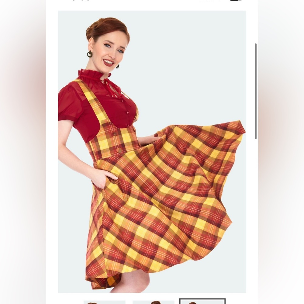 Voodoo Vixen Plaid Red and Yellow Dress
